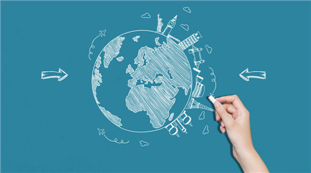 黑板粉筆手繪地球